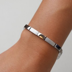 Boccia Titanium Dames Armband Zilverkleur Glim Mat 20 cm - 48770