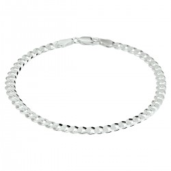 Zilveren  gourmette collier  8-zijdes geslepen 4,3 mm 60cm - 53638