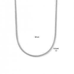 zilveren gourmette collier 6-zijdes geslepen oxi 5,0 mm 60cm - 52063