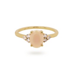 24Kae Ring met gekleurde stenen zilver verguld 12405Y MAAT 16,5 - 48578