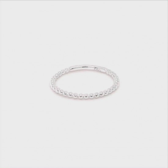 24Kae Ring met bolletjes structuur zilver gerhodineerd 12426S MAAT 16,5 - 48595