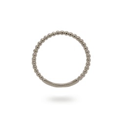 24Kae Ring met bolletjes structuur zilver gerhodineerd 12426S MAAT 18 - 48594
