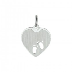 zilveren hanger hart en voetjes poli/mat 13.24206 - 52076