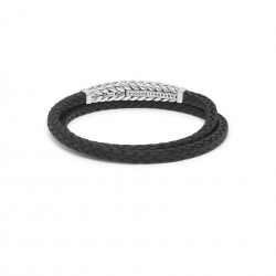 Buddha to Buddha 131  Barbara Double Leather Bracelet Black  MAAT 19,5cm - 48494