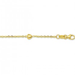 14k Geelgouden armband met hartjes MAAT 11-13 cm - 50482