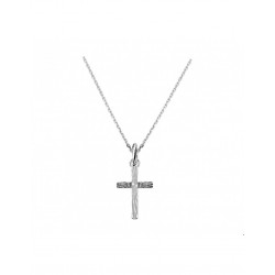 Zilver Collier kruis 1,3 mm 41 + 4 cm - 40164