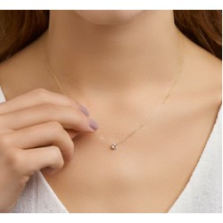 Gouden Collier met hanger zirkonia 42 cm - 42161