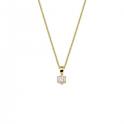 Gouden collier hanger zirkonia 1,0 mm 41 + 4 cm - 51384