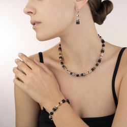 Coeur de Lion Ketting onyx zwart-roségoud - 43924