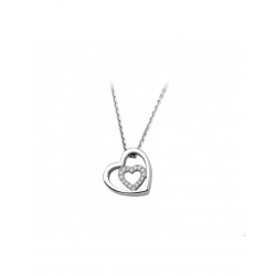 Zilveren collier hart zirkonia 1,3 mm MAAT 41+4 cm - 40202