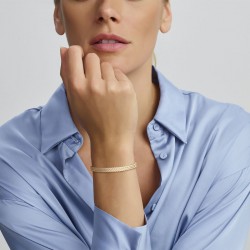14k Geelgouden armband uitgevoerd met een koord schakel 6mm MAAT 19cm - 50479