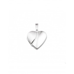 Zilveren Medaillon hart poli/mat - 40300