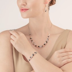Coeur de Lion Dancing Crystals necklace silver black 30 tot 70cm 4639/10-1318 - 51821