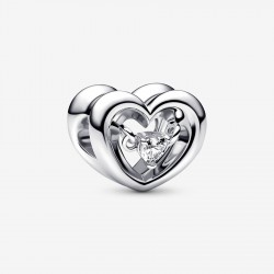 Pandora Stralend hart en zwevende steen bedel - 52851