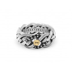 Buddha to  Buddha Nathalie Black Spinel Limited Ring Silver Gold 14kt MAAT 16 - 51559