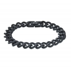 AZE Jewels GOURMETTE SATIN - NOIR 10MM - 47091
