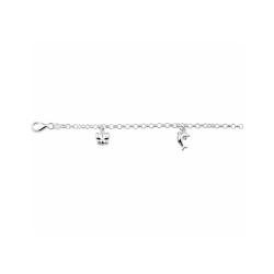 armband diverse bedels 15 cm zilver - 59009
