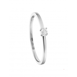 Ring 14krt witgoud met Diamant 0.04 HSI - 42426