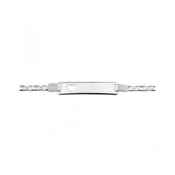 Zilveren Graveerarmband hart plaat 6 mm 16-18 cm - 40082