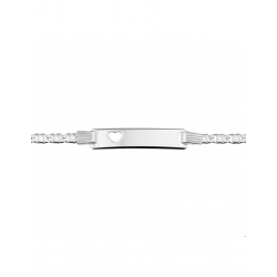 Zilveren Kinder Graveerarmbanden hart plaat 16-18 cm - 40083