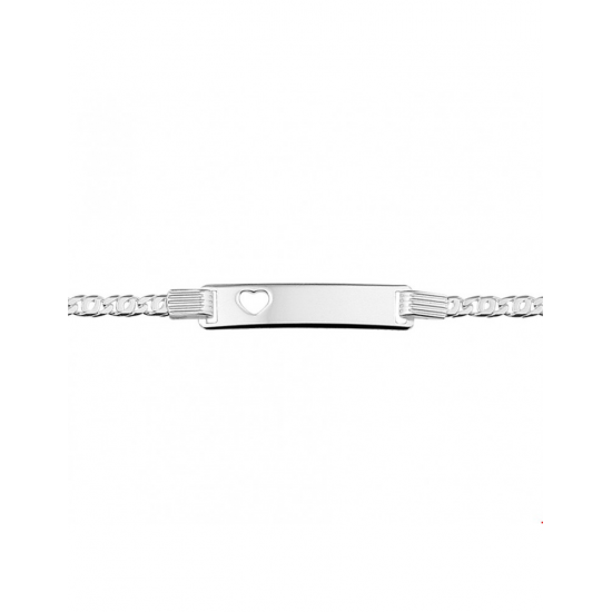 Zilveren Kinder Graveerarmbanden hart plaat 16-18 cm - 40083