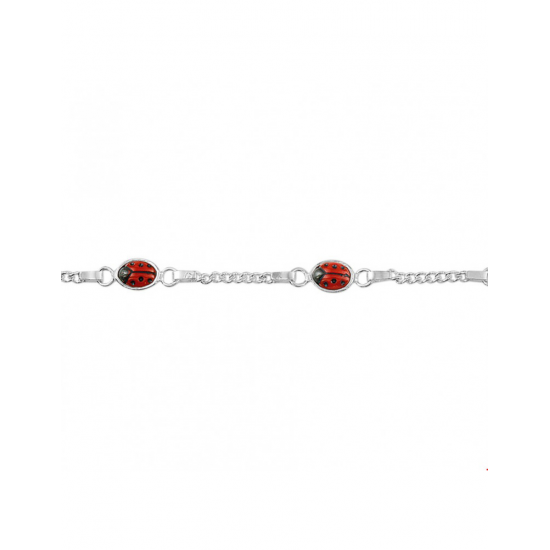 Zilver Kinder Armband Lieveheersbeestje 11 - 13 cm - 40097