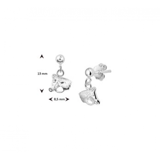 Zilver Oorhangers paardenhoofd - 40109