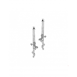 Zilver Oorhangers paard - 40118