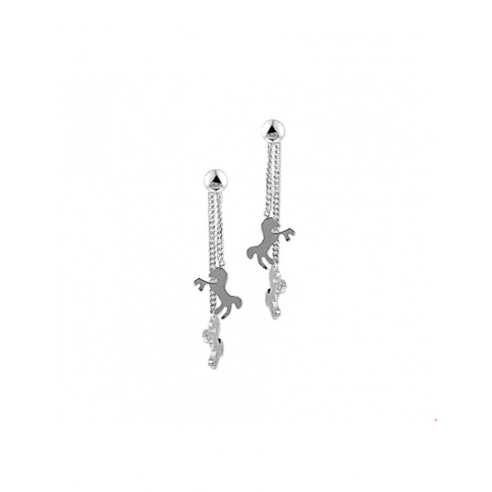 Zilver Oorhangers paard - 40118
