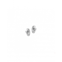 Zilveren klapoorringen hart zirkonia - 40119