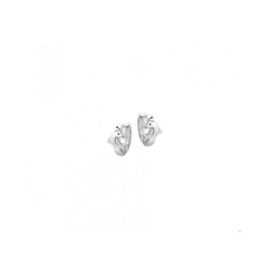 Zilver Klapcreolen dolfijn - 40122