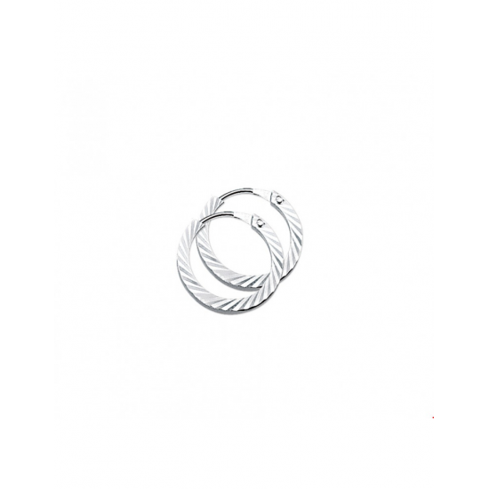 Zilver Creolen vierkante buis gediamanteerd 16mm - 40130
