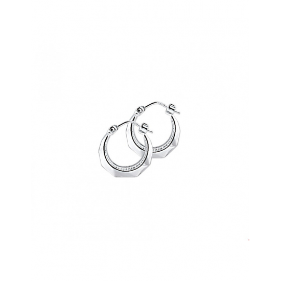Zilver Creolen lapide 14mm - 40136