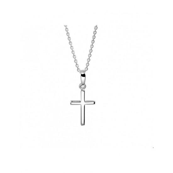 Zilveren Collier kruis 41 + 4 cm - 40139