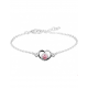 Zilveren Armband hart en zirkonia 13 - 15 cm - 40145
