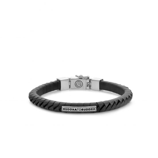 Buddha to Buddha 162BL-E Komang Small Leather Bracelet Black MAAT 19cm - 40390