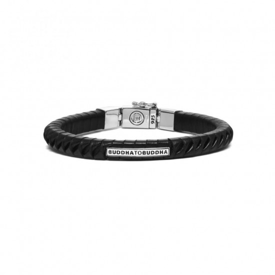 Buddha to Buddha 162BL-E Komang Small Leather Bracelet Black MAAT 19cm - 40390