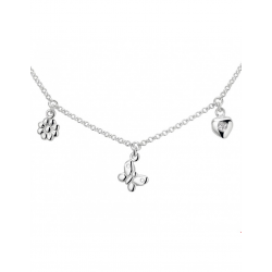 Zilver Collier diverse bedels 35 + 3 cm - 40148