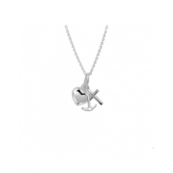 Zilver Collier hoop, geloof en liefde 41 + 4 cm - 40162