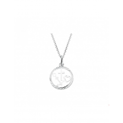 Zilver Collier hoop, geloof en liefde 1,3 mm 41 + 4 cm - 40163
