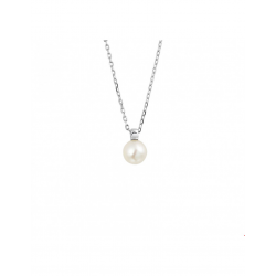 Zilver Collier parel 40 + 4 cm - 40167