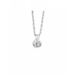 Zilver Collier zirkonia 40 + 4 cm - 40168