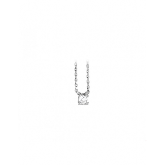 Zilver Collier zirkonia 45 cm - 40169