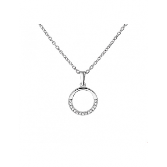 Zilver Collier zirkonia 41 + 4 cm - 40170