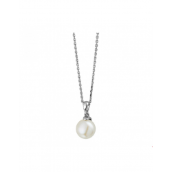 Zilver Collier parel 41 + 4 cm - 40174
