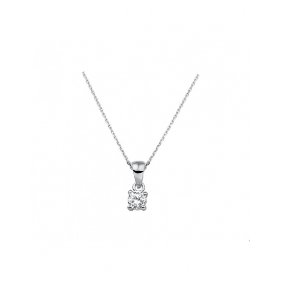 Zilver Collier zirkonia 41 + 4 cm - 40178