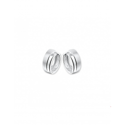 Zilveren Klapoorringen poli/mat 15,5mm - 40199