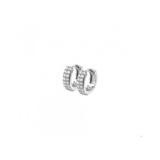 Zilveren Klapoorringen zirkonia 13mm - 40211