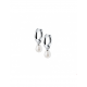 Zilveren Klapoorringen parel 15mm - 40215