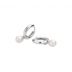 Zilveren Klapoorringen parel 15mm - 40215